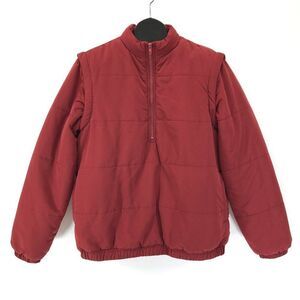 BP. Convertible Pullover Jacket / Vest Men's Medium Red Insulated Outdoor Winter